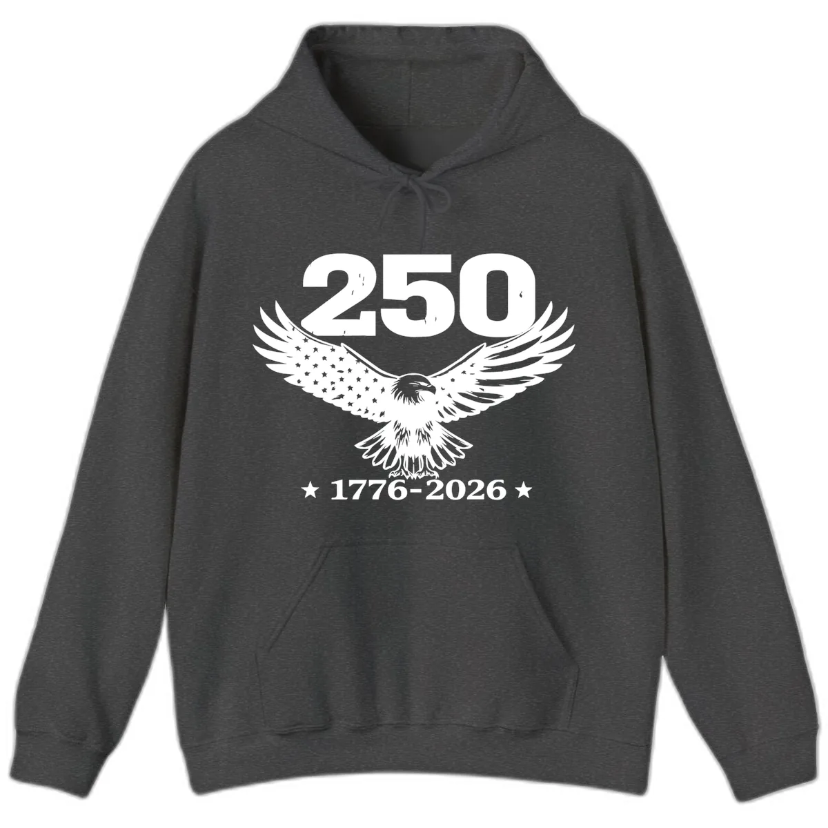 America 250th Anniversary Eagle Design Hoodie in Dark Heather